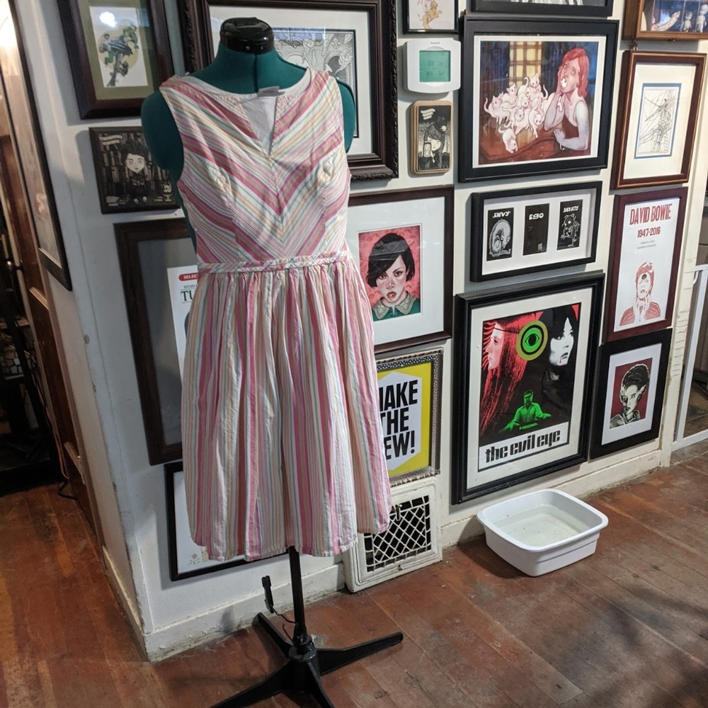 Candy Striped V Neck EShakti Dress